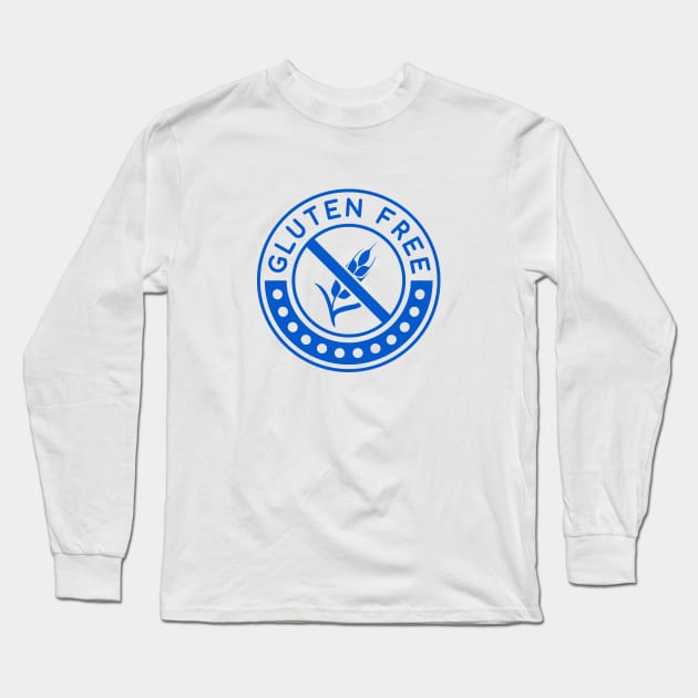 Gluten Free Blue Logo Long Sleeve T-Shirt by Gluten Free Traveller